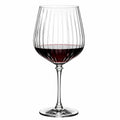 Copa de vino 550 ml 23 cm de cristal transparente acanalado con pie elegante