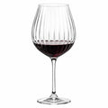 Copa de vino 500 ml 22 cm de vidrio transparente estriado con pie