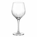 Copa de vino 500 ml de vidrio transparente con relieve vertical para mesa