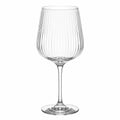 Copa de vino 550 ml de vidrio transparente acanalado con tallo